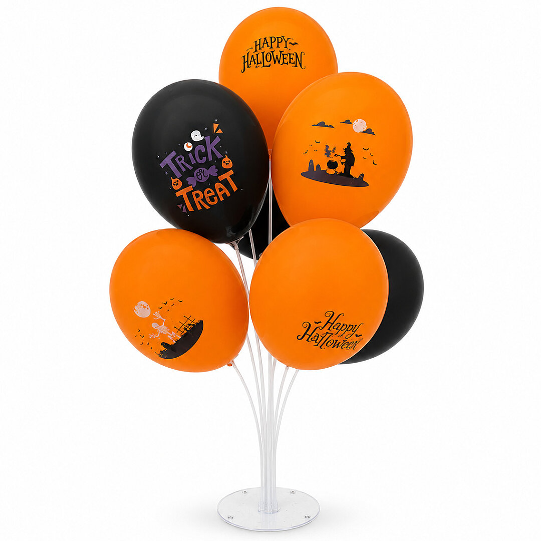 Cadılar Bayramı Standlı Pastel Balon Seti 7'li - 2
