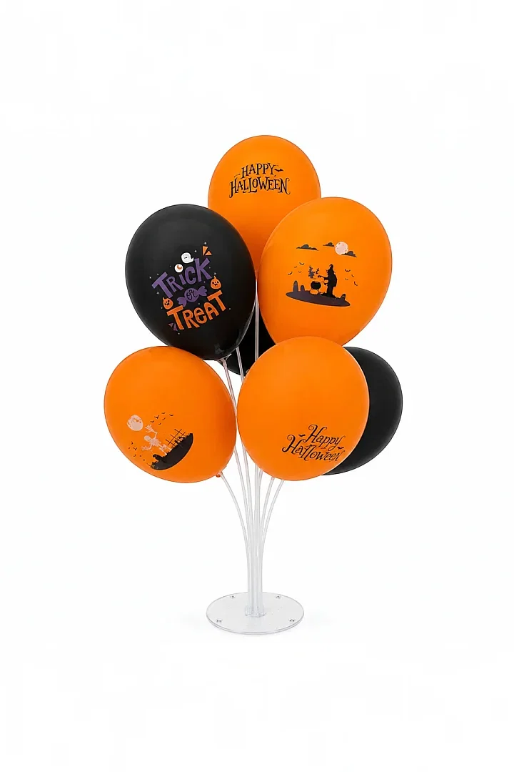 Cadılar Bayramı Standlı Pastel Balon Seti 7'li - 3