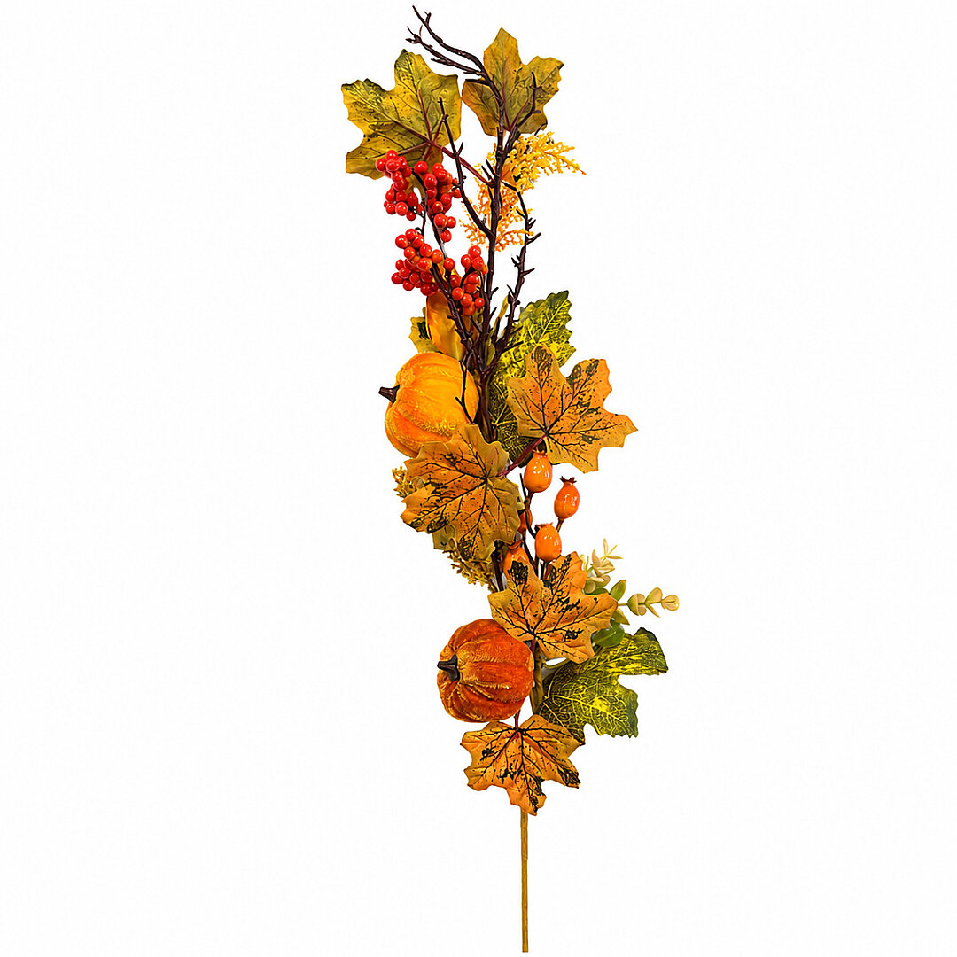 Cadılar Bayramı Temalı Bal Kabaklı Kokina Dalı 75cm - 3