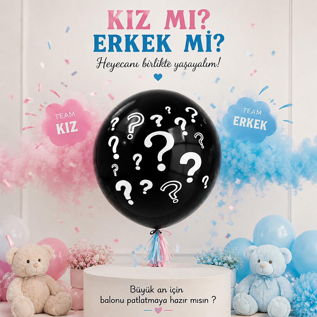 Cinsiyet Parti Balonu Siyah - 2