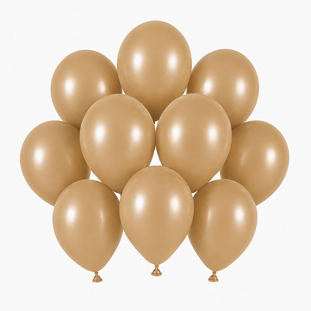 Çöl Kumu Renk Lateks Retro Balon (13 cm) - 10 Adet - 1