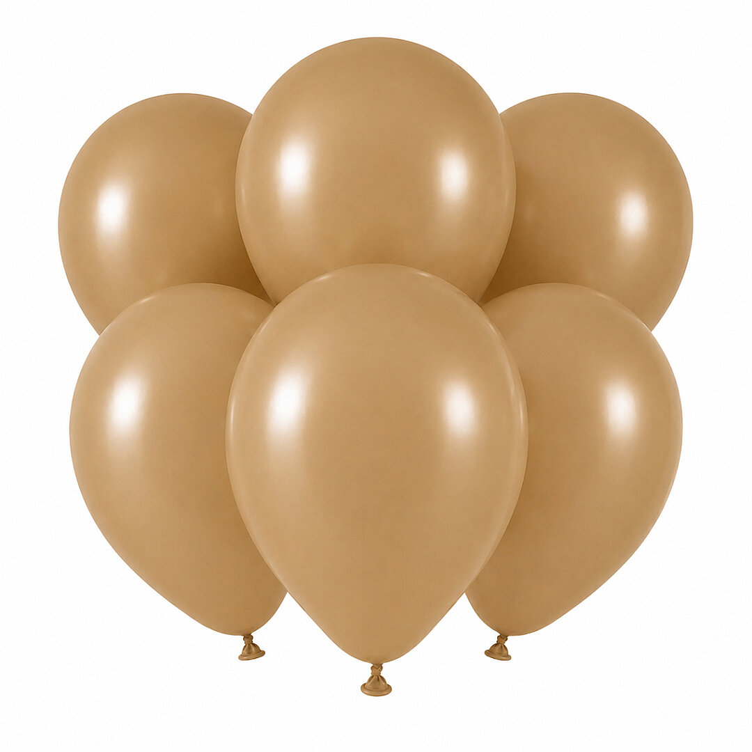 Çöl Kumu Renk Lateks Retro Balon (30 cm) - 6 Adet - 1