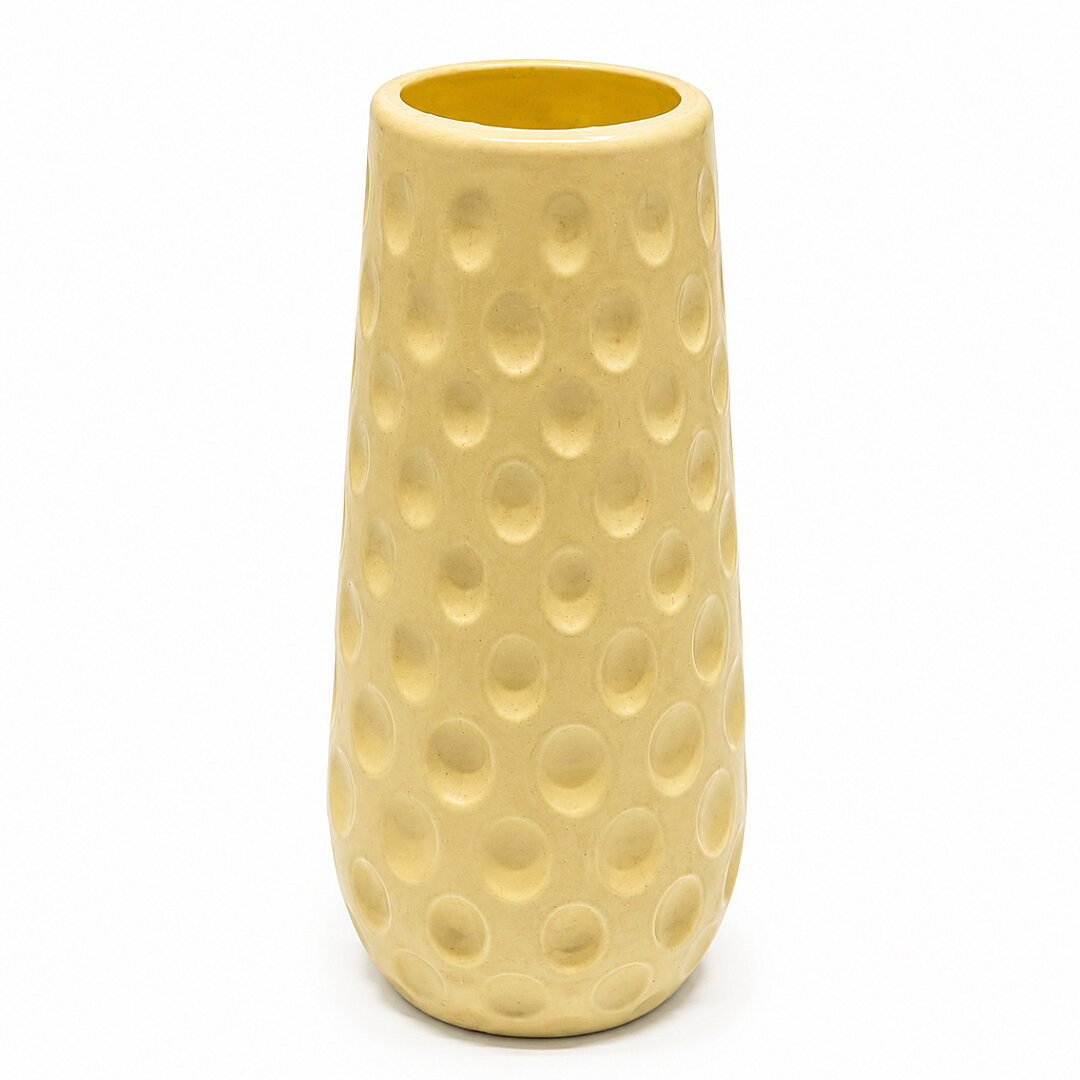 Dekoratif Krem Plastik Vazo 23 cm - Beysüs