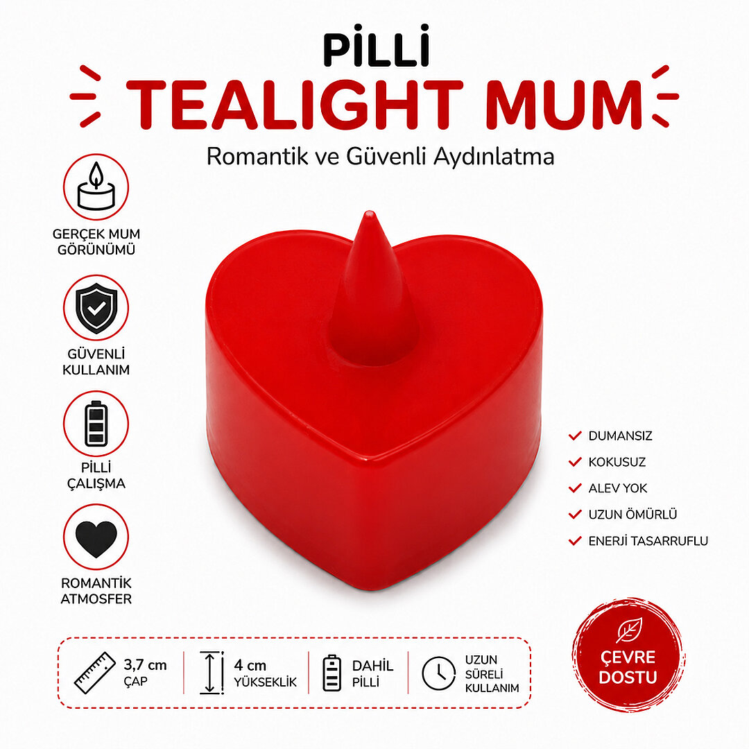 Dekoratif Pilli Tealight LED Mum - 3