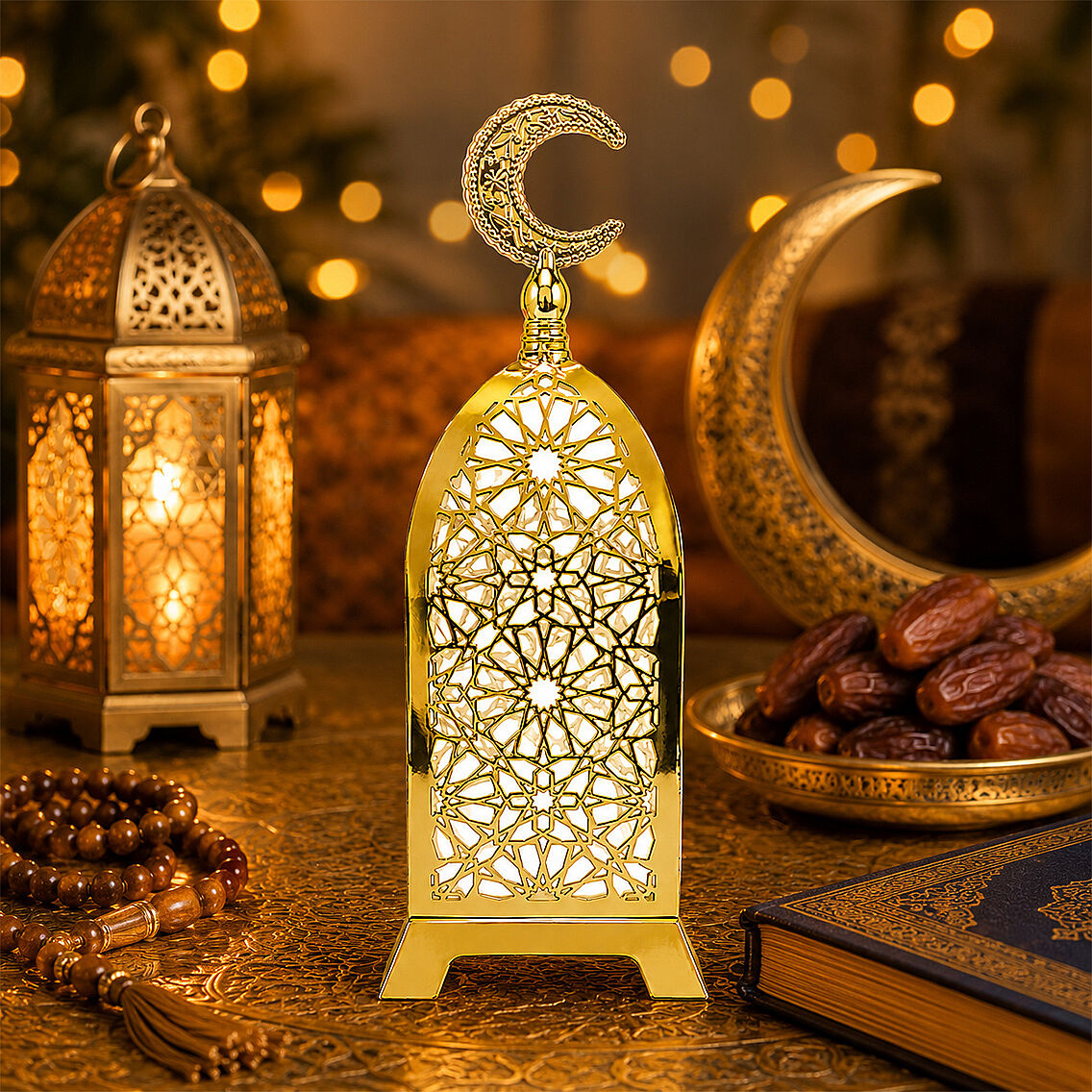Dekoratif Ramazan Ayı Işıklı Kandil 26 cm - 1