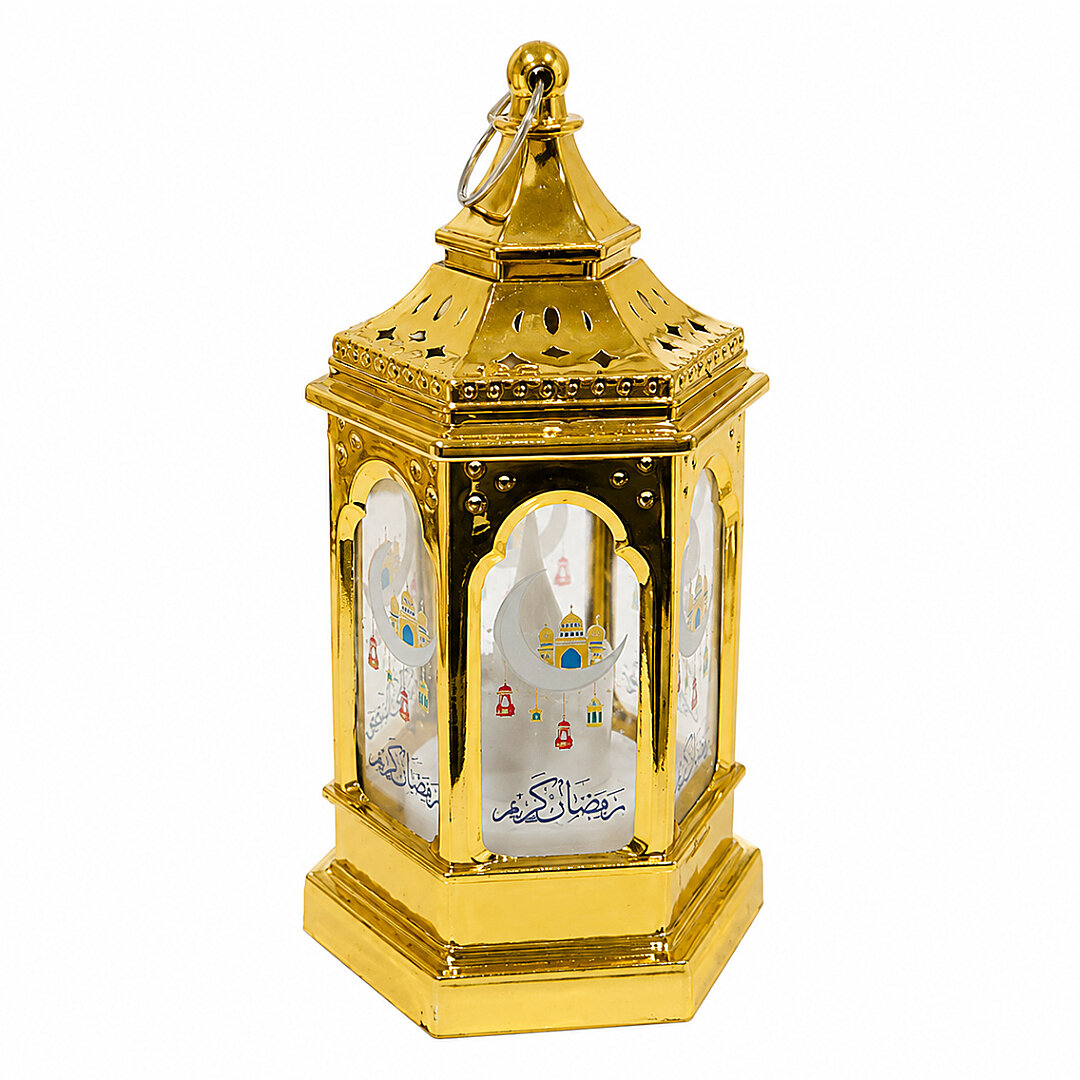 Dekoratif Ramazan Işıklı Kandil Gold 13 cm - 2
