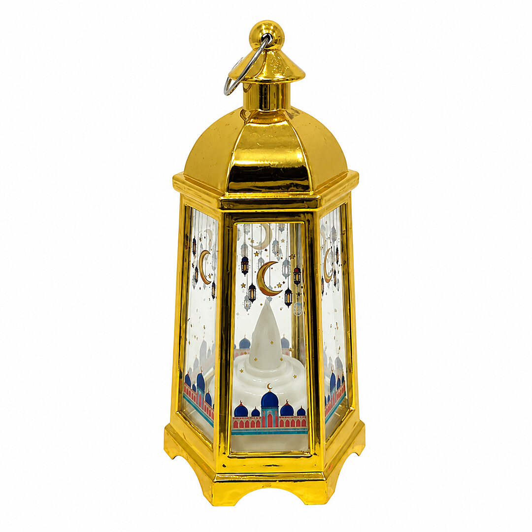 Dekoratif Ramazan Işıklı Kandil Gold 14 cm - 2