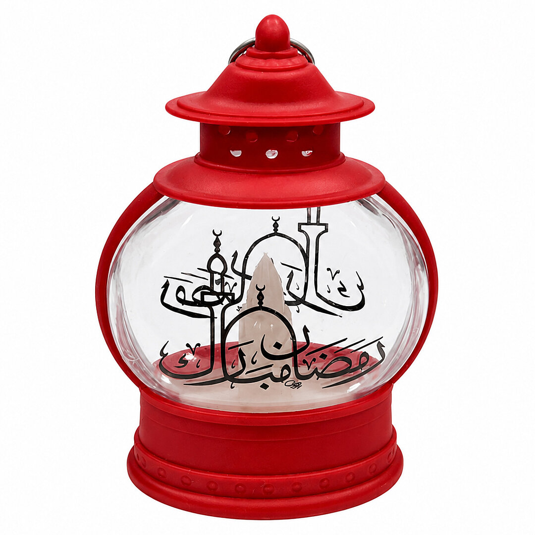 Dekoratif Ramazan Işıklı Kandil Kırmızı 13 cm - 2