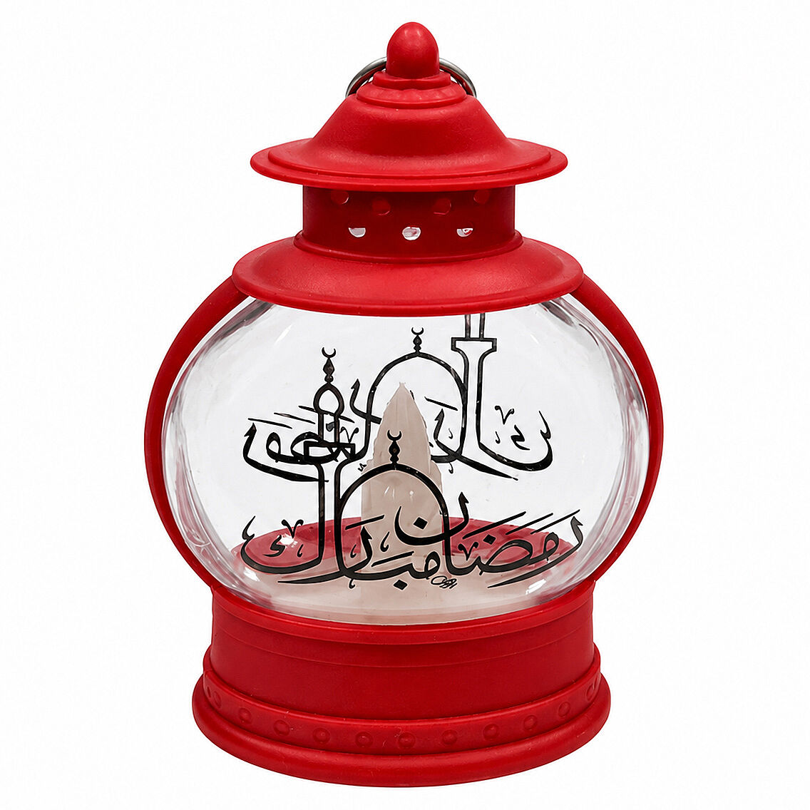 Dekoratif Ramazan Işıklı Kandil Kırmızı 13 cm - 2