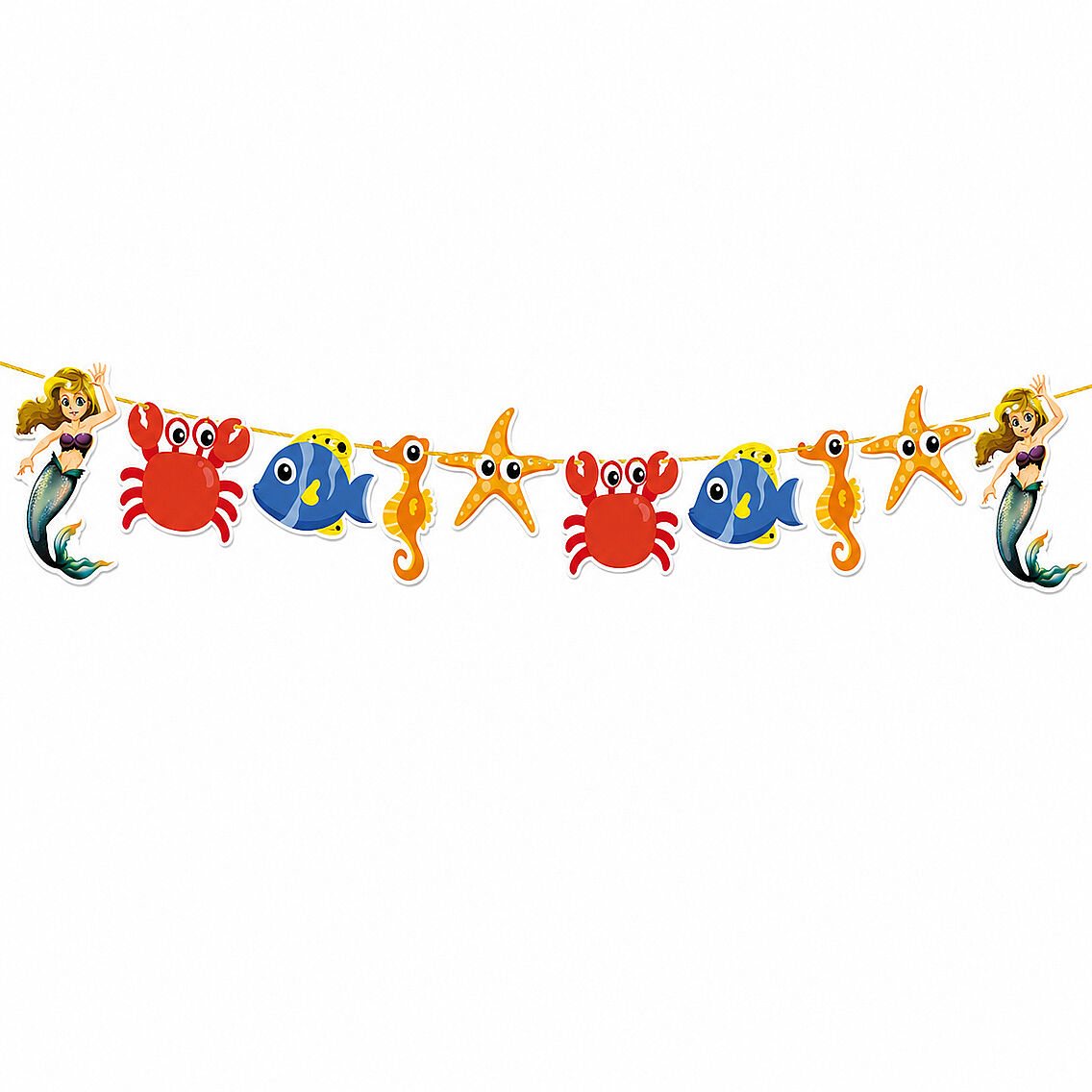Deniz Kızı Temalı Happy Birthday Banner - 1