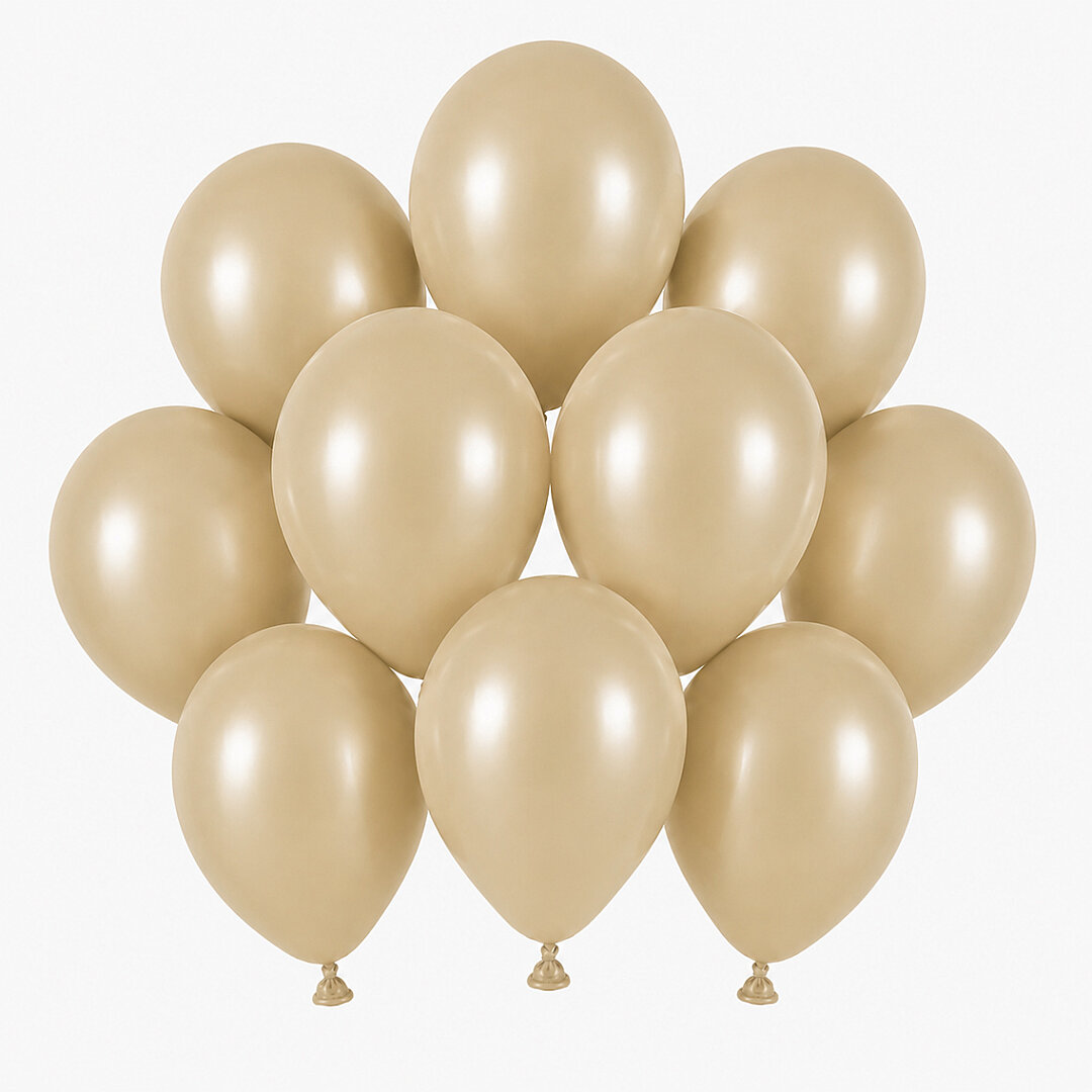 Deniz Kumu Renk Lateks Retro Balon (13 cm) - 10 Adet - 1