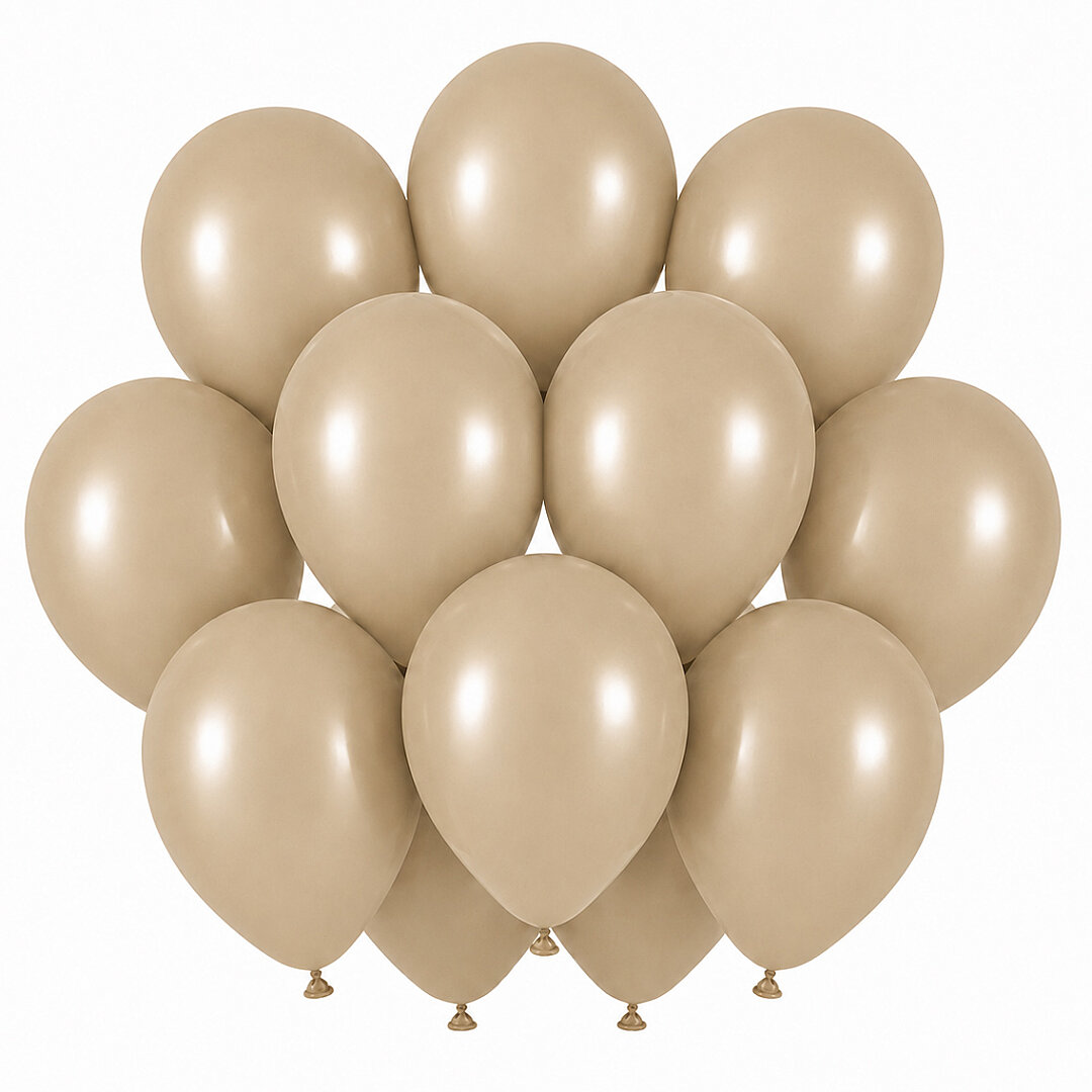 Deniz Kumu Renk Lateks Retro Balon (30 cm) - 12 Adet - 1