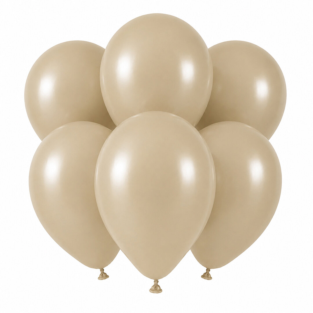 Deniz Kumu Renk Lateks Retro Balon (30 cm) - 6 Adet - Beysüs