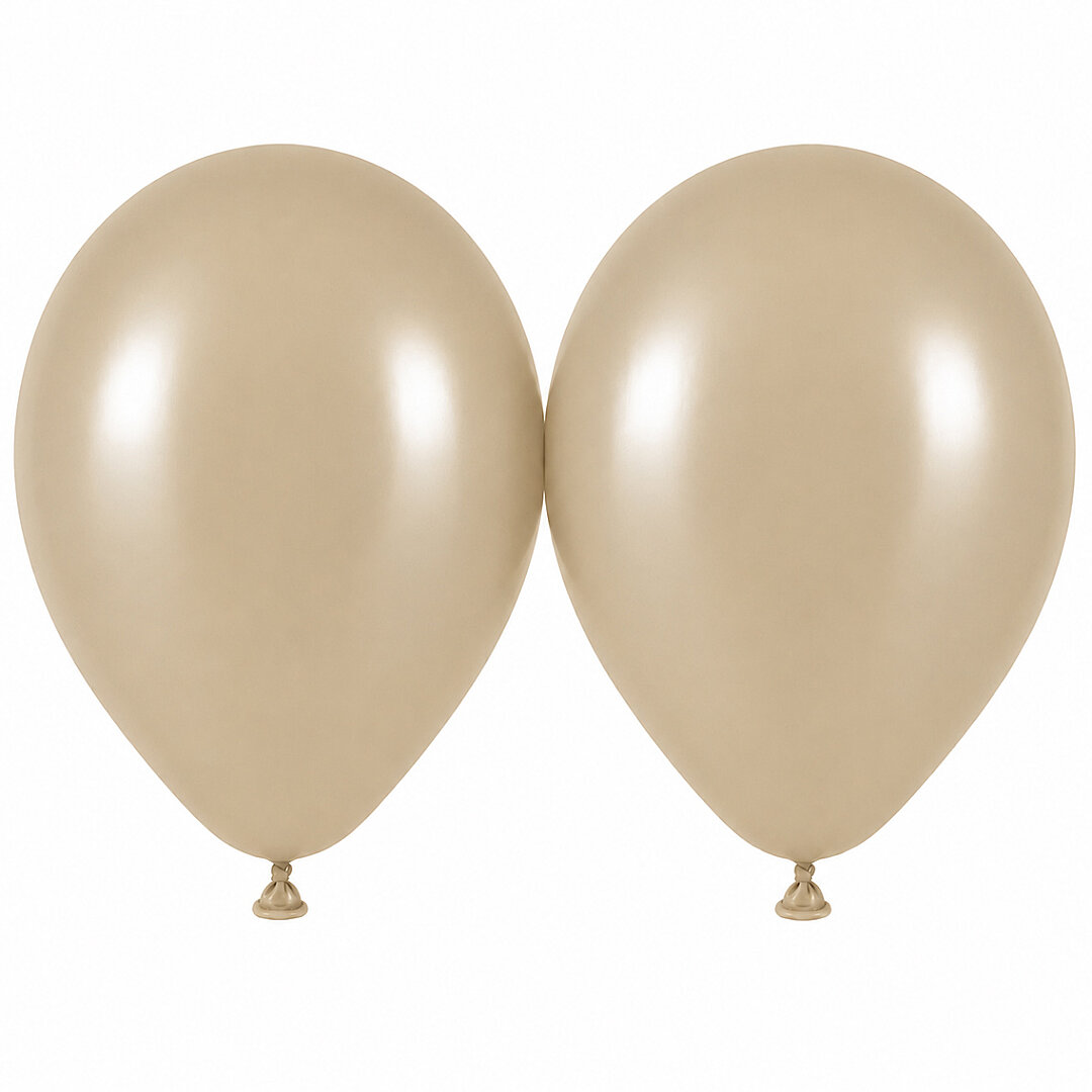 Deniz Kumu Renk Lateks Retro Balon (50 cm) - 2 Adet - 1
