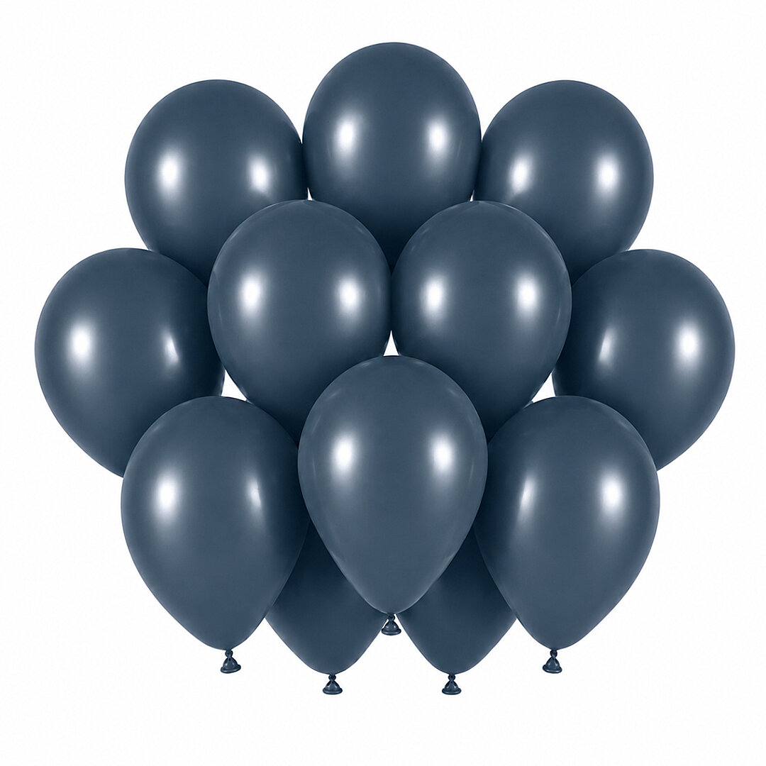 Derin Okyanus Renk Lateks Retro Balon (30 cm) - 12 Adet - Beysüs