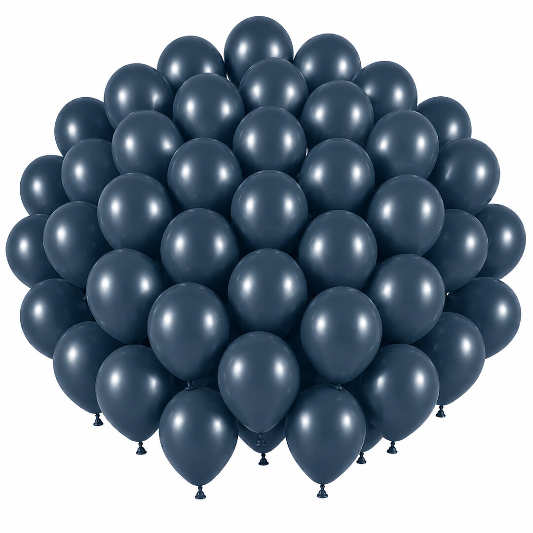 Derin Okyanus Renk Lateks Retro Balon (30 cm) - 50 Adet - 1