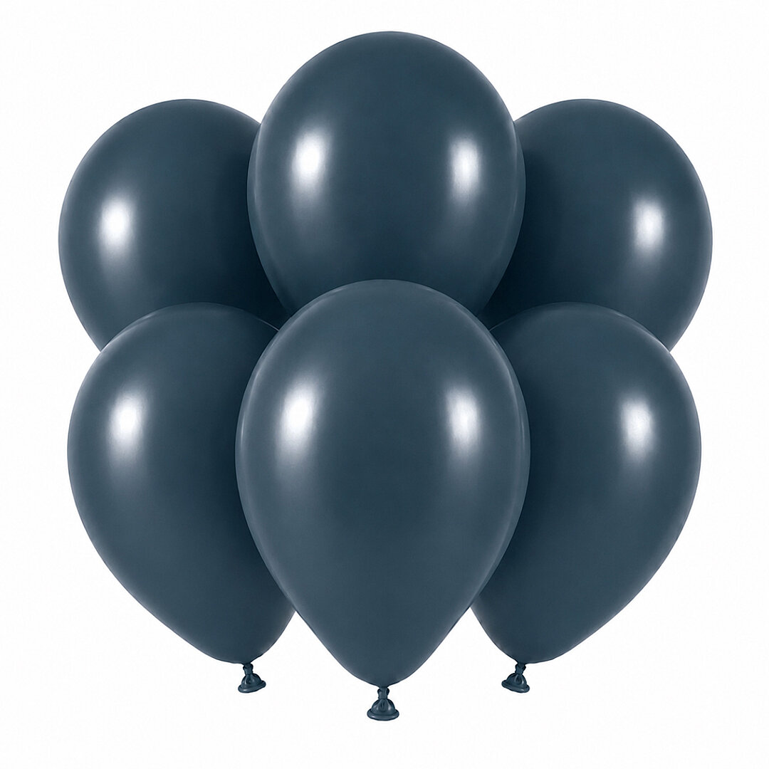 Derin Okyanus Renk Lateks Retro Balon (30 cm) - 6 Adet - Beysüs