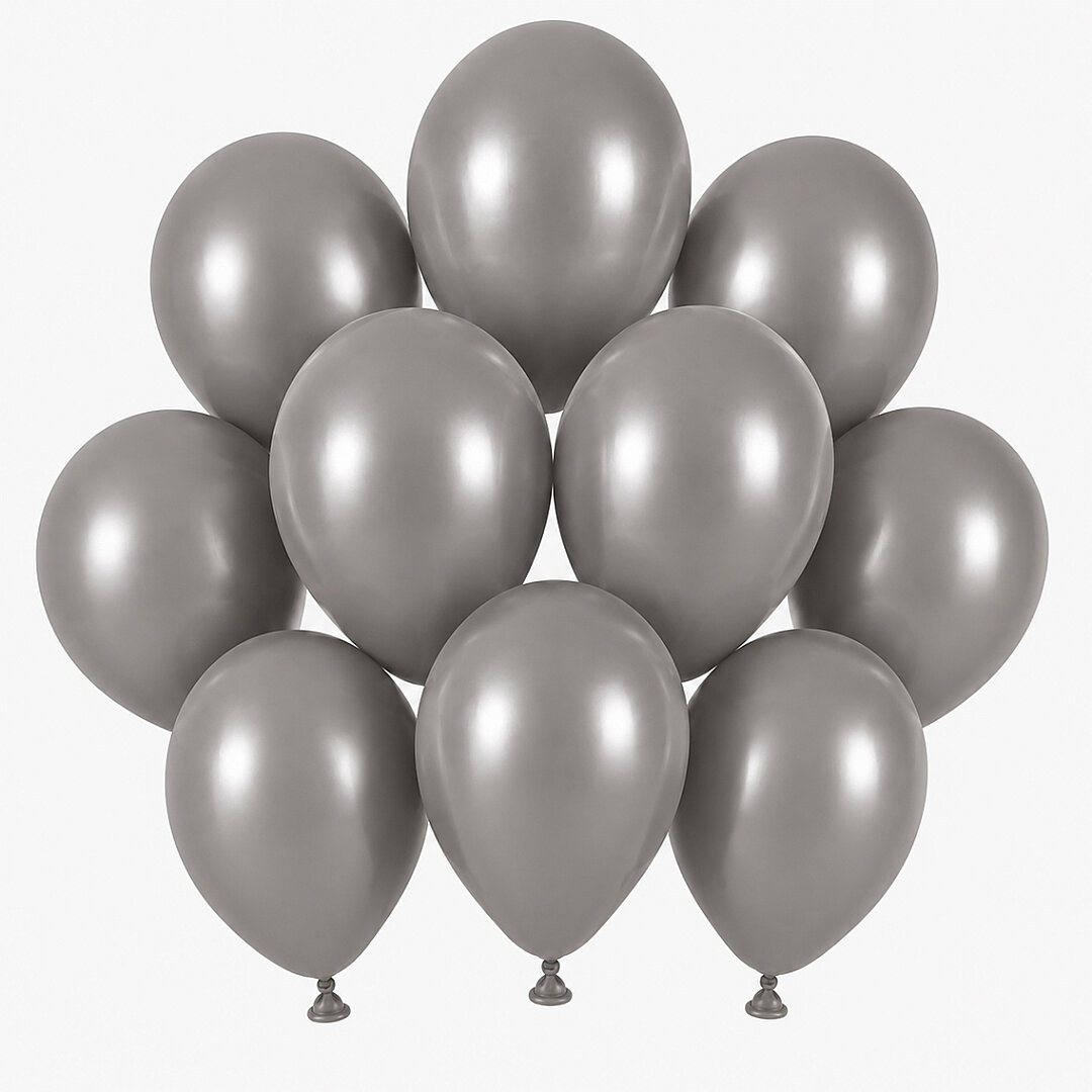 Duman Renk Lateks Retro Balon (13 cm) - 10 Adet - 1