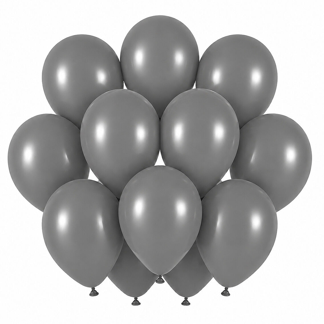 Duman Renk Lateks Retro Balon (30 cm) - 12 Adet - 1