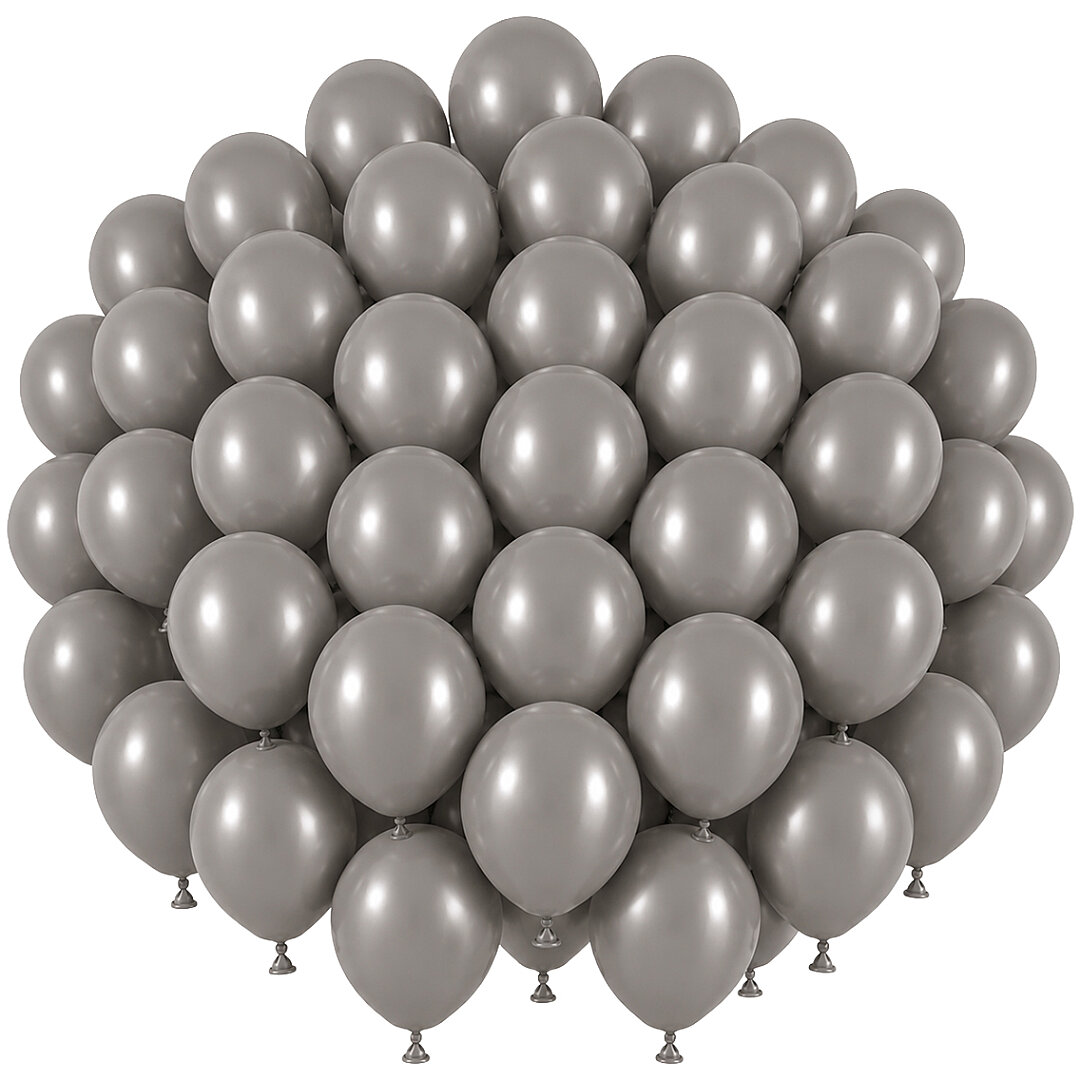 Duman Renk Lateks Retro Balon (30 cm) - 50 Adet - 1