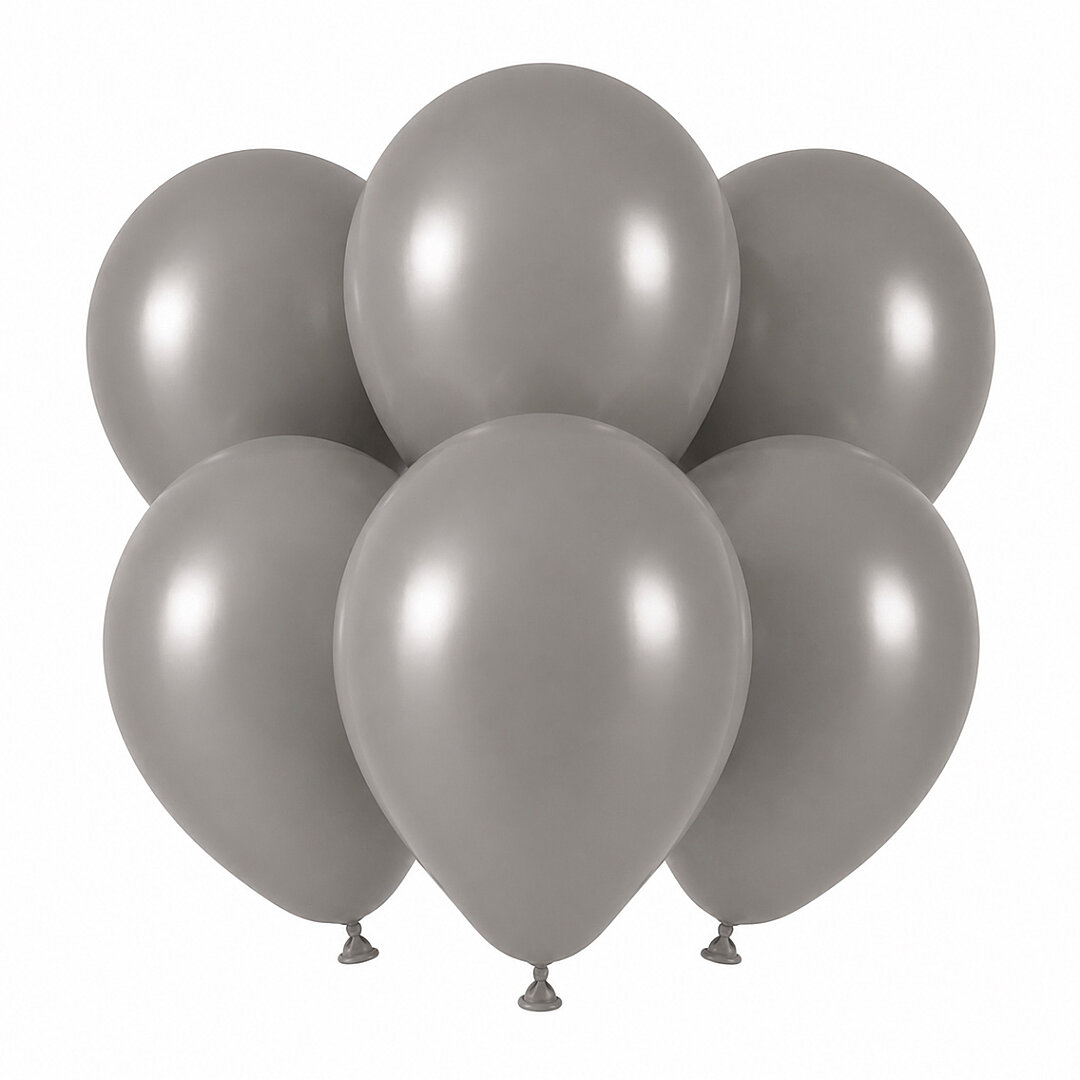 Duman Renk Lateks Retro Balon (30 cm) - 6 Adet - 1