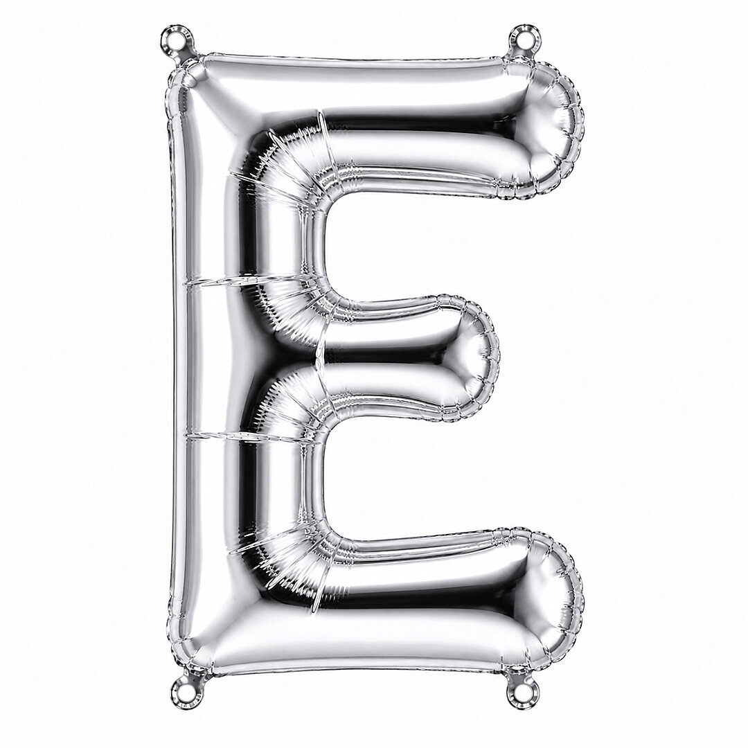 E Harfi Folyo Balon Gümüş Rengi (76 cm) - Beysüs