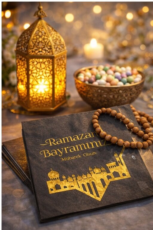 Ramazan Bayramı Siyah Peçete - 3