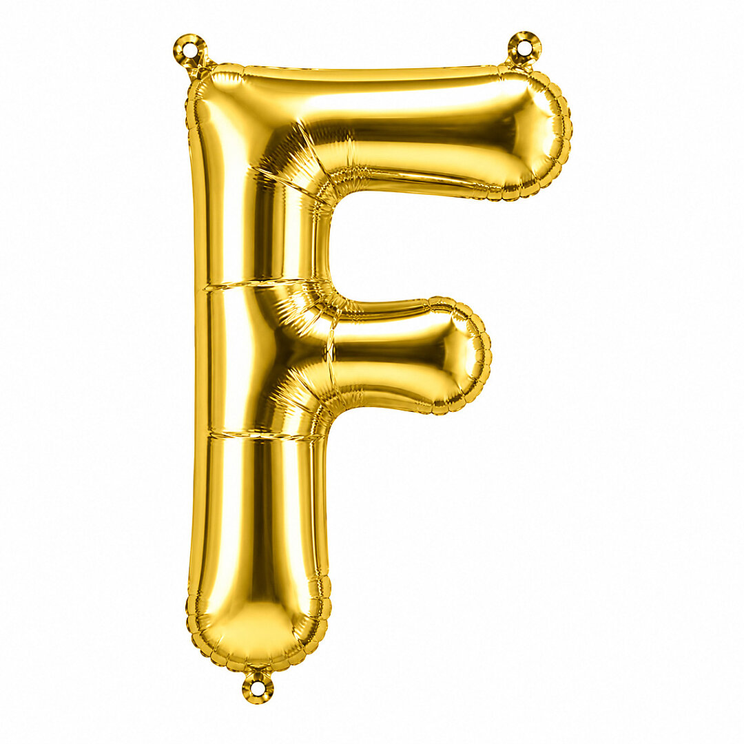 F Harfi Folyo Balon Altın Rengi (76 cm) - 1