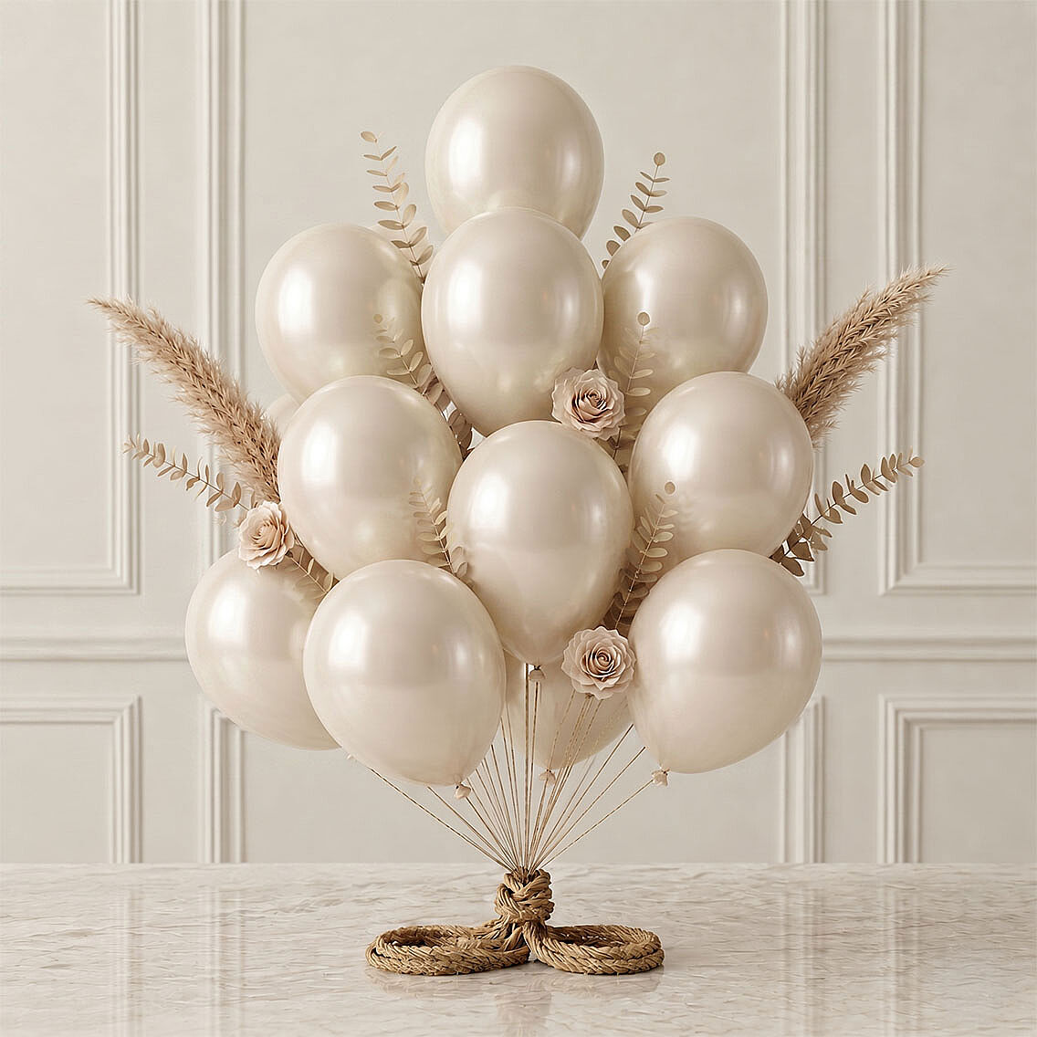 Fil Dişi Renk Lateks Metalik Balon (30 cm) - 12 Adet - 1