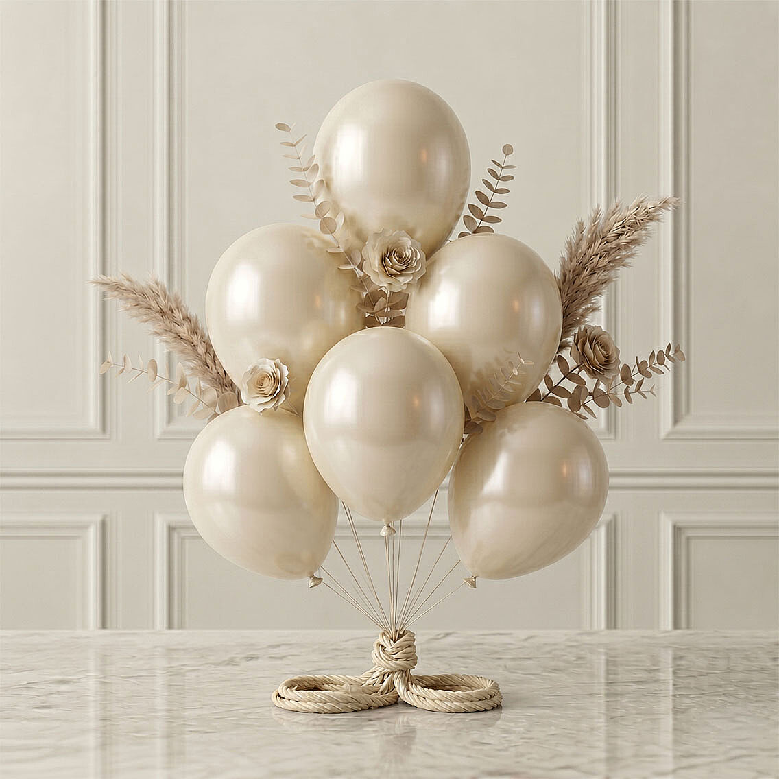 Fil Dişi Renk Lateks Metalik Balon (30 cm) - 6 Adet - 1