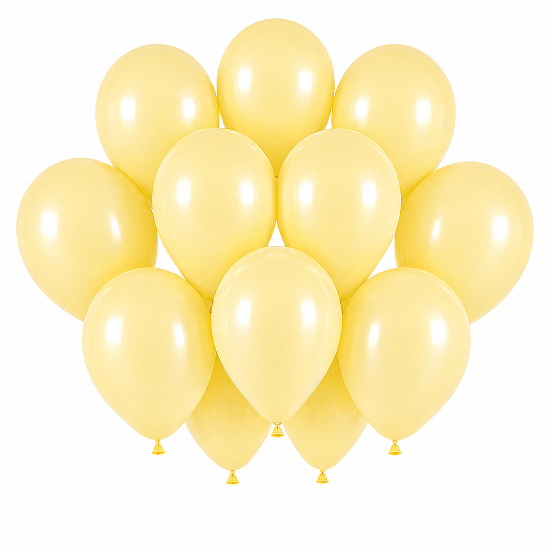 Fil Dişi Renk Lateks Pastel Balon (30 cm) - 12 Adet - Beysüs