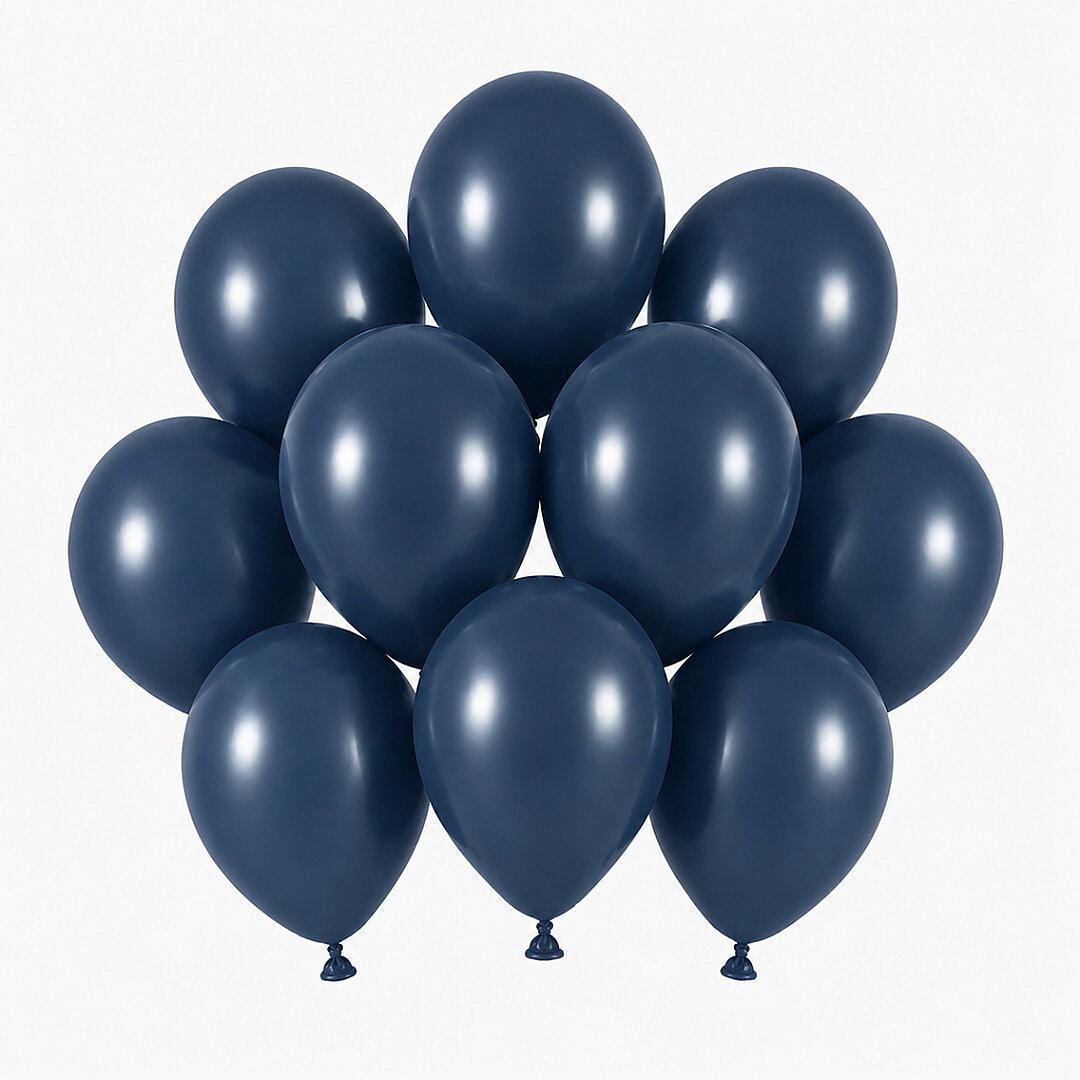 Fırtına Mavisi Renk Lateks Retro Balon (13 cm) - 10 Adet - Beysüs