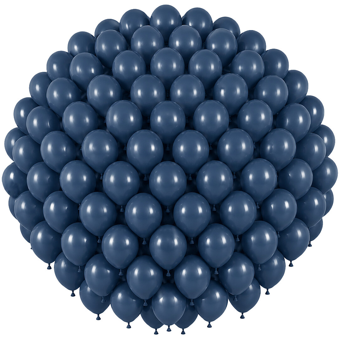 Fırtına Mavisi Renk Lateks Retro Balon (30 cm) - 100 Adet - 1
