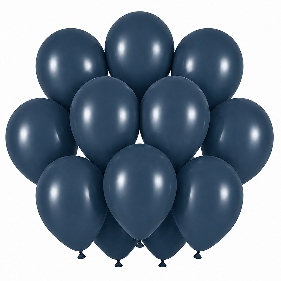 Fırtına Mavisi Renk Lateks Retro Balon (30 cm) - 12 Adet - 1