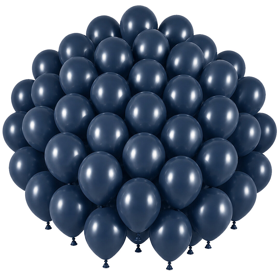 Fırtına Mavisi Renk Lateks Retro Balon (30 cm) - 50 Adet - 1