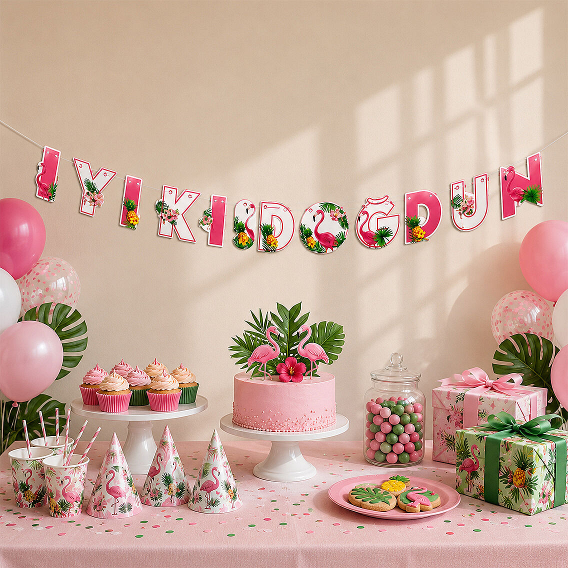 Flamingo Temalı İyi Ki Doğdun Banner - 2