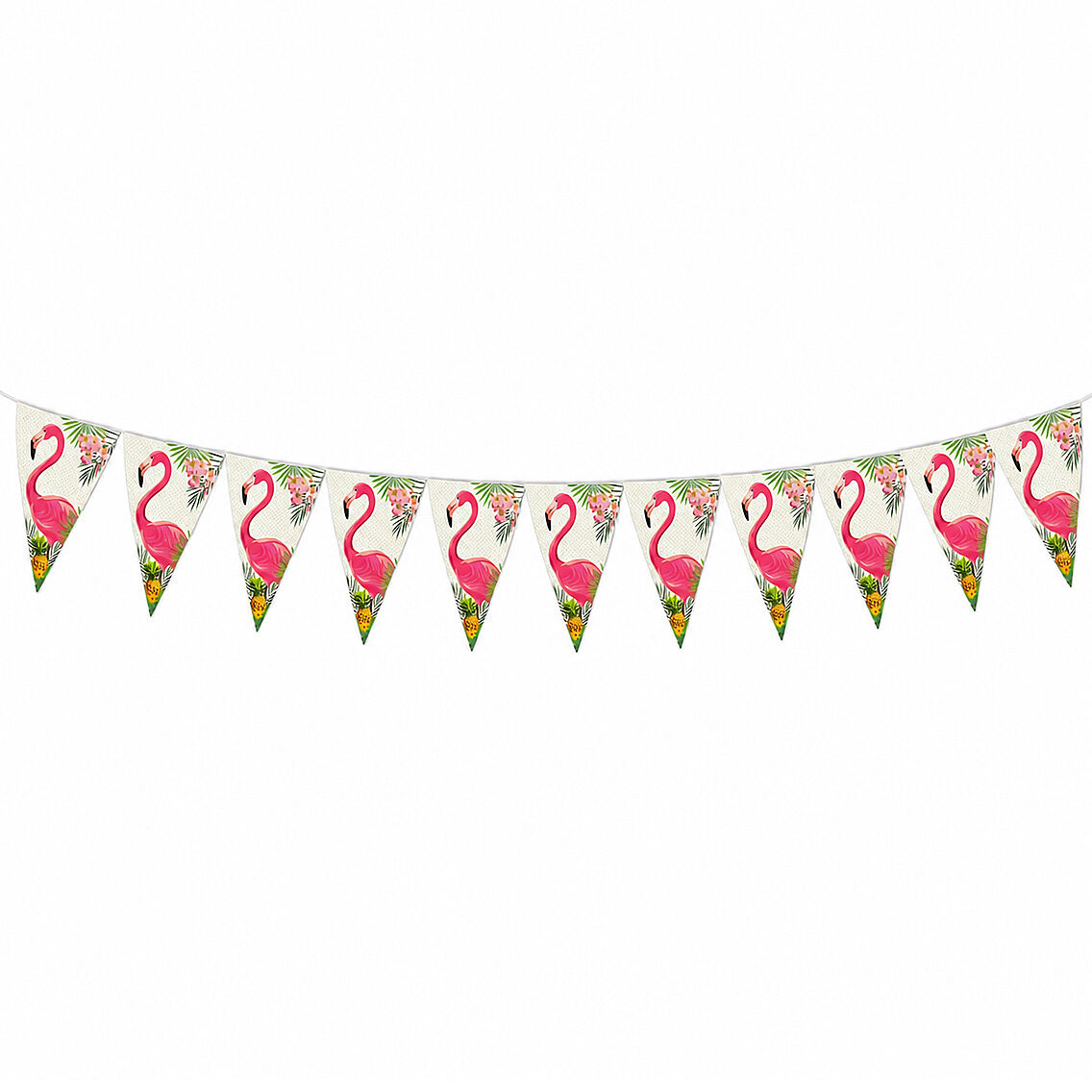 Flamingo Temalı Üçgen Flama Banner - 3