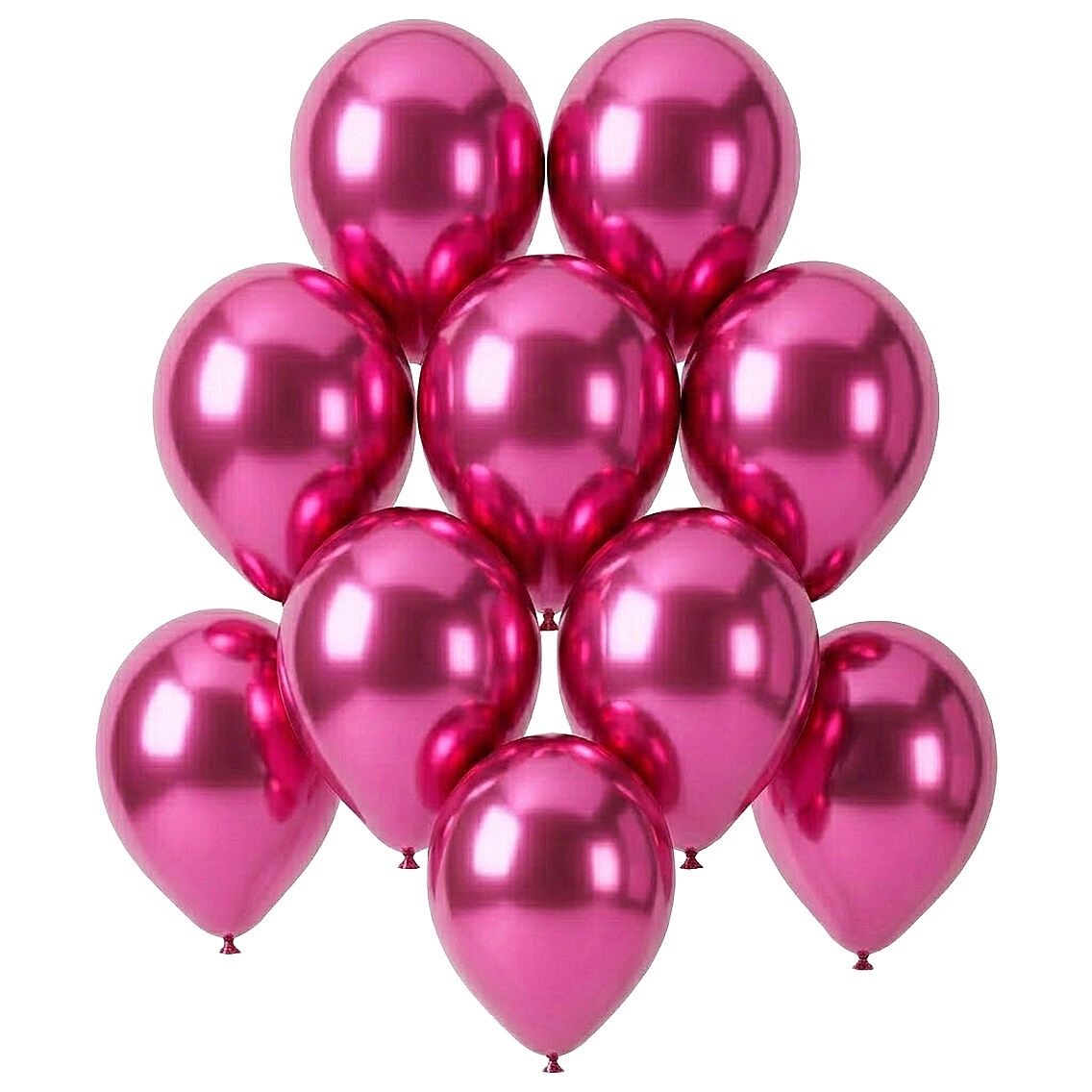Fuşya Renk Lateks krom Balon (15 cm) - 10 Adet - 1