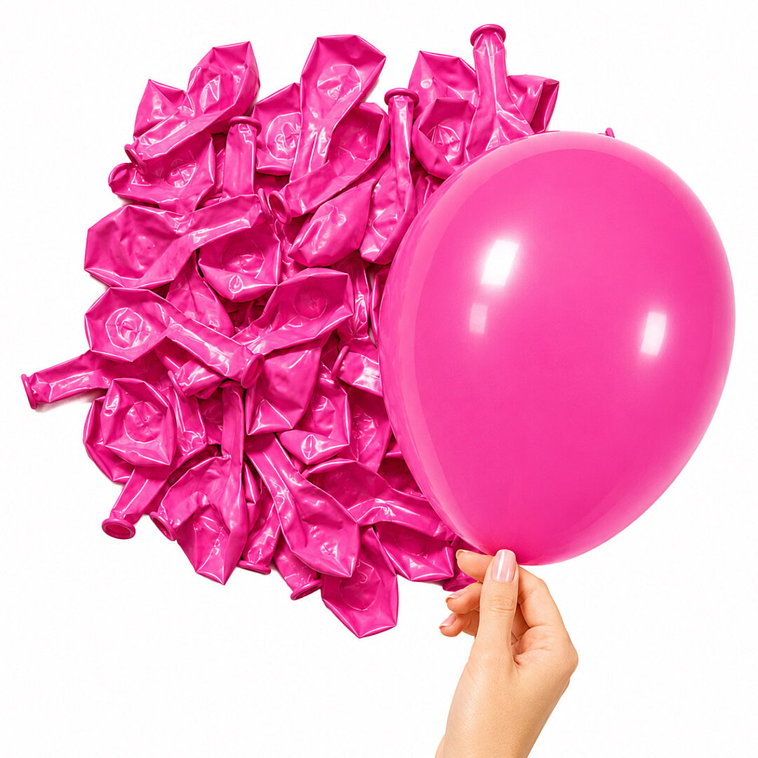 Fuşya Renk Lateks Pastel Balon (13 cm) - 10 Adet - 2