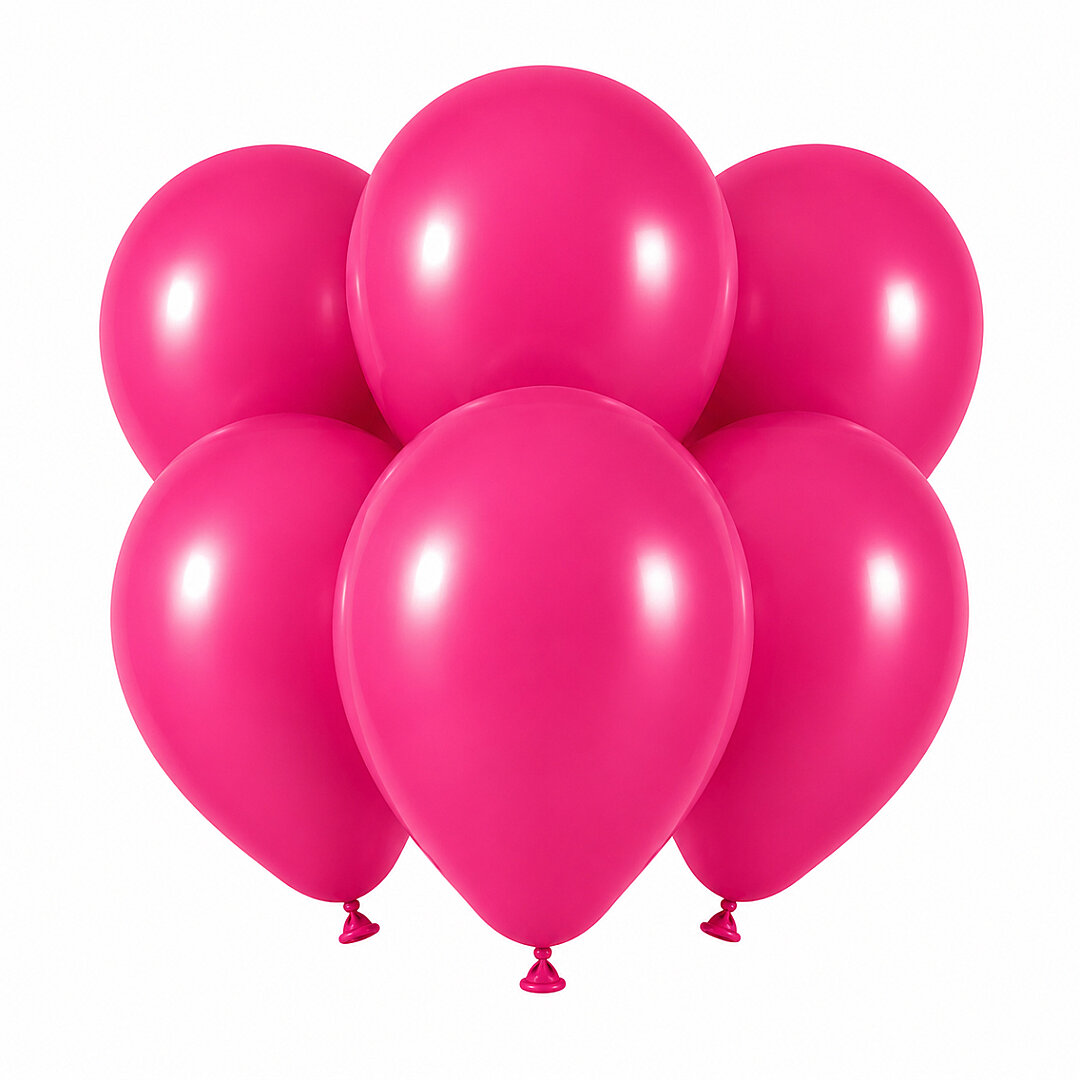 Fuşya Renk Lateks Pastel Balon (30 cm) - 6 Adet - 1