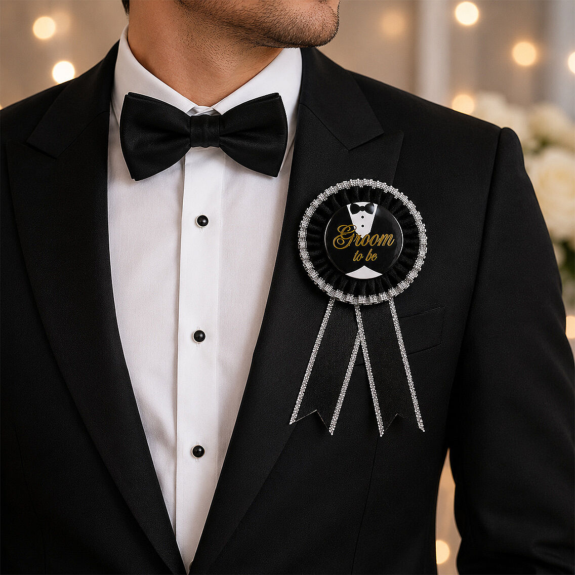 Gelin Damat Yaka Brosh Siyah - 1