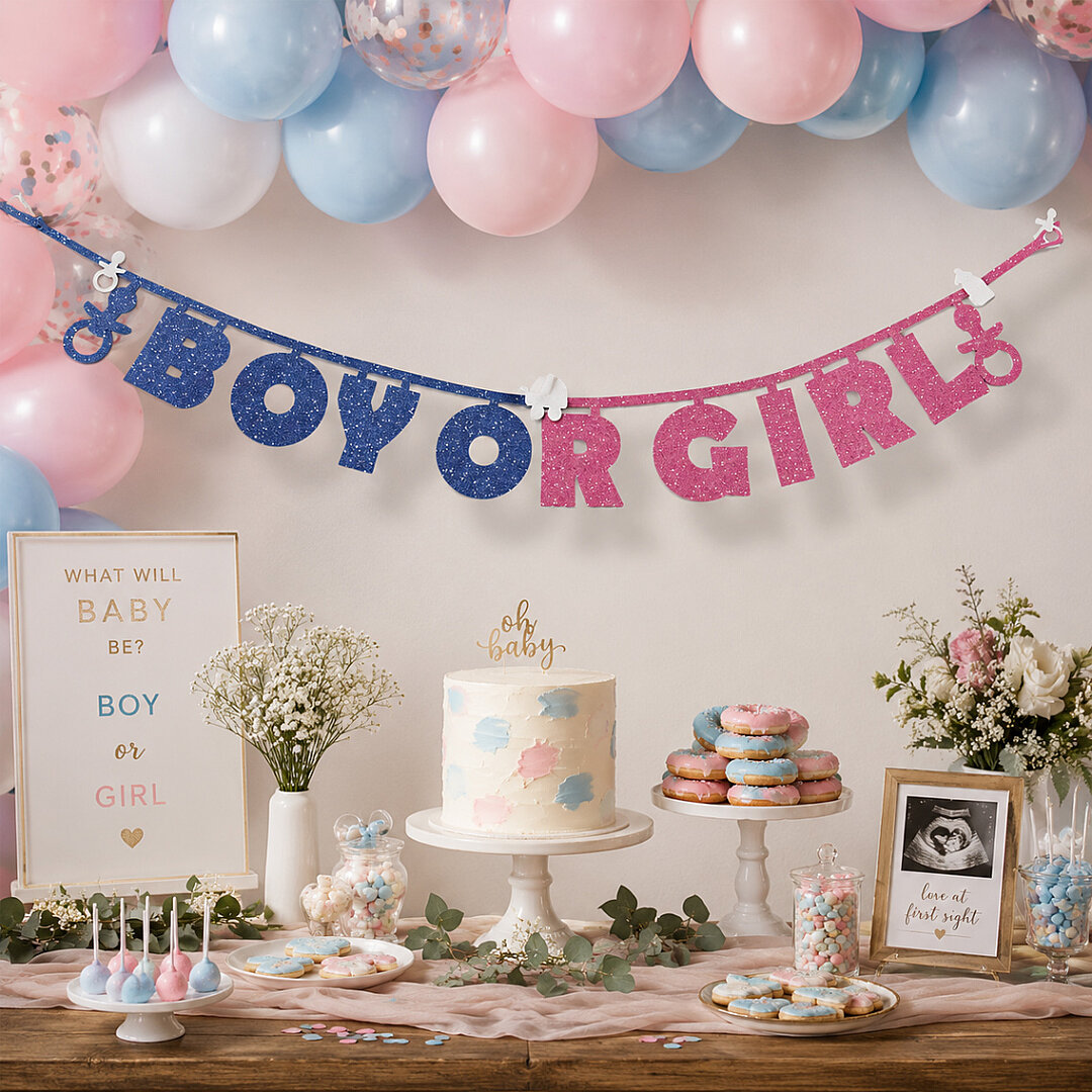 Girl Or Boy Eva Banner Pembe - Mavi - Beysüs