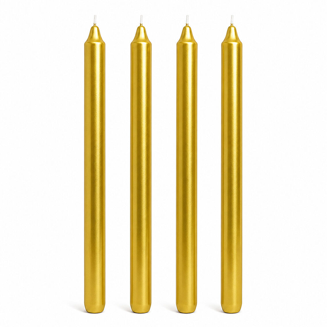 Gold Uzun Şamdan Mumu 25 cm - Yılbaşı ve Romantik Yemek Masası Mumu 4 Adet - 1