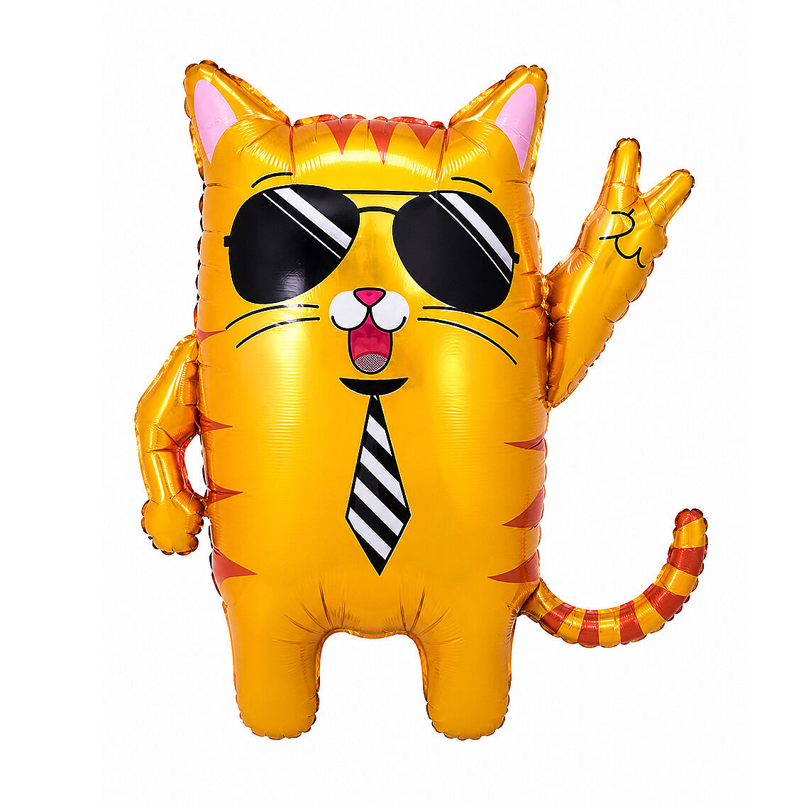 Gözlüklü Kravatlı Kedi Folyo Balon - 1