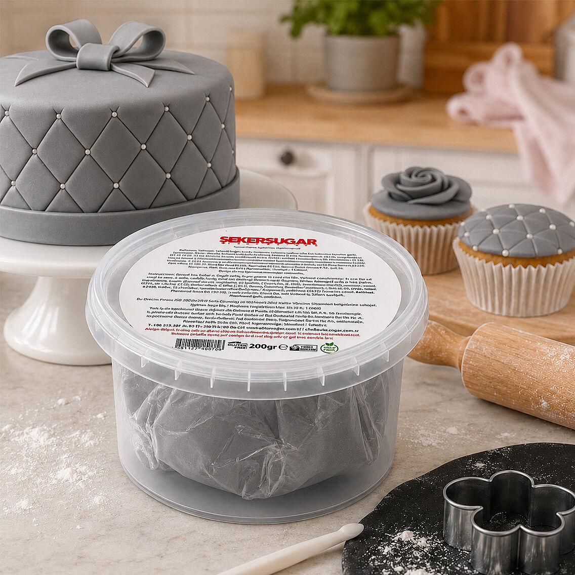 Gri Şeker Hamuru 200 g - 1