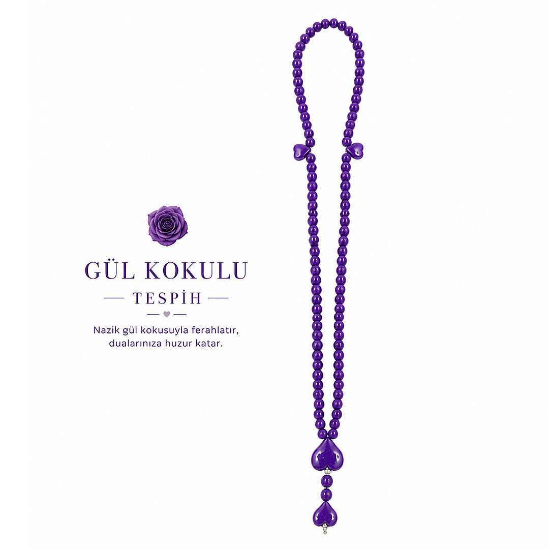 Gül Kokulu Tesbih Mor 4 Adet - 1