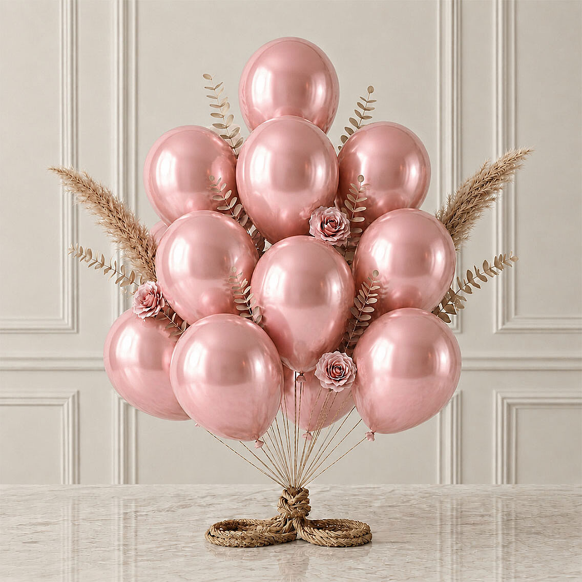 Gül Kurusu Renk Lateks Metalik Balon (30 cm) - 12 Adet - 1
