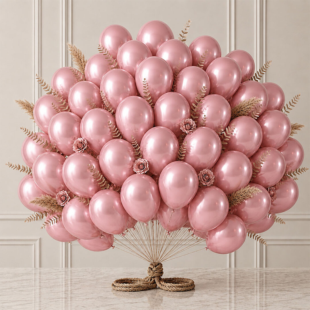 Gül Kurusu Renk Lateks Metalik Balon (30 cm) - 50 Adet - 1