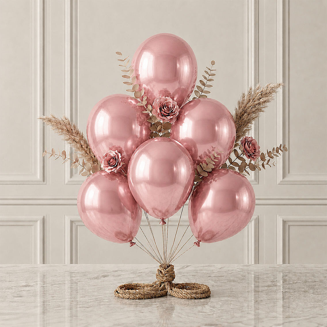 Gül Kurusu Renk Lateks Metalik Balon (30 cm) - 6 Adet - 1
