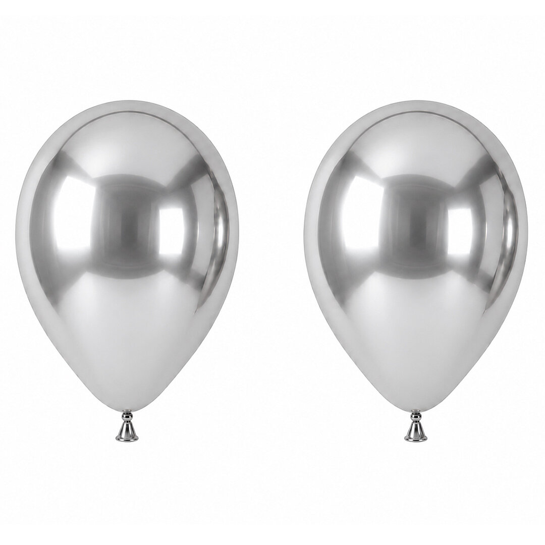 Gümüş Renk Lateks krom Balon (45 cm) - 2 Adet - 1
